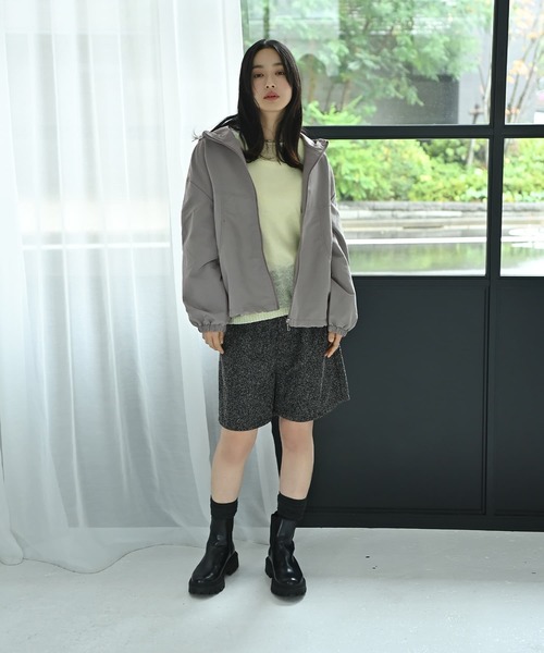 STYLE DELI(スタイルデリ)の「【BLK001】マットタッチパーカーブルゾン(ブルゾン・レディース・グレー/ブラック・FREE)」の10枚目の写真