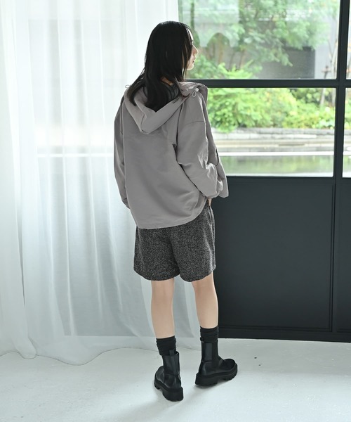 STYLE DELI(スタイルデリ)の「【BLK001】マットタッチパーカーブルゾン(ブルゾン・レディース・グレー/ブラック・FREE)」の12枚目の写真