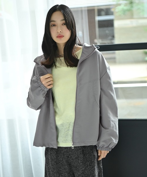 STYLE DELI(スタイルデリ)の「【BLK001】マットタッチパーカーブルゾン(ブルゾン・レディース・グレー/ブラック・FREE)」の13枚目の写真