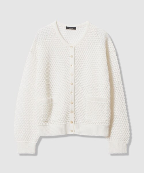 allureville（アルアバイル）の「透かし編みカーディガン（カーディガン/ボレロ・レディース・ブルー/オフホワイト・2）」の7枚目の写真