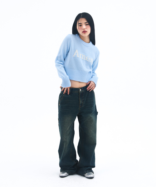 AMESWORLDWIDE（アメスワールドワイド）の「BASIC PULLOVER KNIT LIGHT BLUE（ニット/セーター・レディース・その他・LARGE/MEDIUM/SMALL）」の6枚目の写真