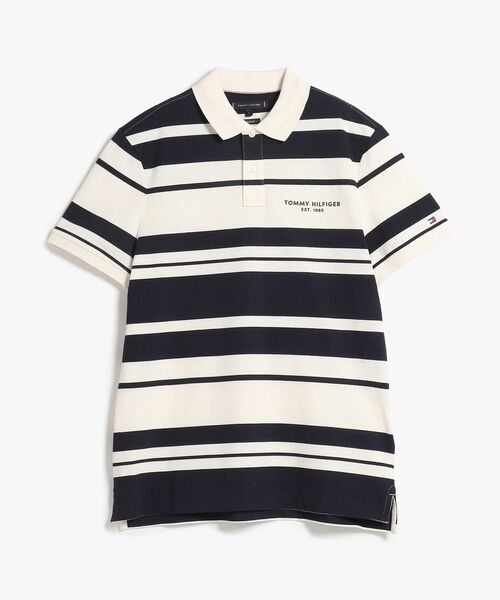 TOMMY HILFIGER（トミーヒルフィガー）の「コットンピケマルチボーダーレギュラーフィットポロシャツ（ポロシャツ・メンズ・ネイビー・LARGE/X-LARGE/SMALL/MEDIUM）」の5枚目の写真