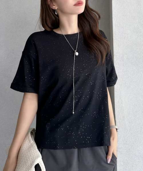 TREOVER(トレオーバー)の「さり気ない袖デザインで差がつくベーシックTシャツ(Tシャツ/カットソー・レディース・ネイビー系/レッド/ブラック/オートミール/オフホワイト/ピンク/ブラック系・FREE)」の13枚目の写真