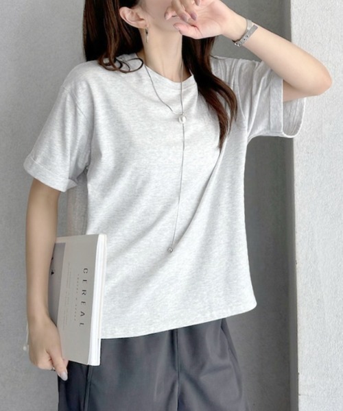TREOVER(トレオーバー)の「さり気ない袖デザインで差がつくベーシックTシャツ(Tシャツ/カットソー・レディース・ネイビー系/レッド/ブラック/オートミール/オフホワイト/ピンク/ブラック系・FREE)」の17枚目の写真