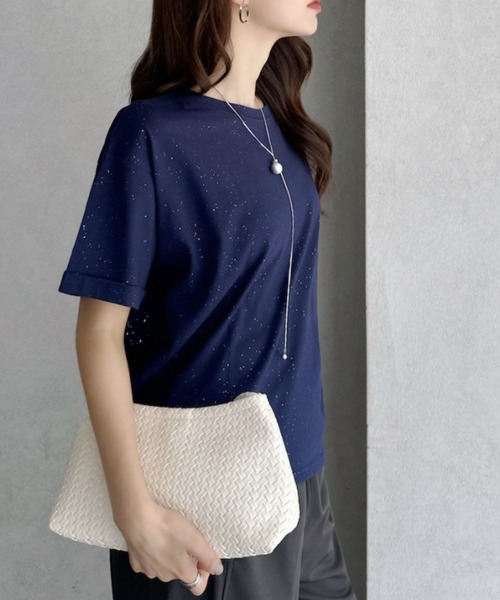 TREOVER(トレオーバー)の「さり気ない袖デザインで差がつくベーシックTシャツ(Tシャツ/カットソー・レディース・ネイビー系/レッド/ブラック/オートミール/オフホワイト/ピンク/ブラック系・FREE)」の22枚目の写真