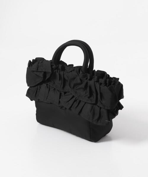 GANNI（ガニー）の「GANNI　MINI SHOPPER RUFFLE（トートバッグ・レディース・ブラック・-）」の6枚目の写真