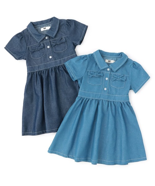 KP（ケーピー）の「ラメデニム　シャツワンピ（シャツワンピース・キッズ・ネイビー/ブルー・110cm/120cm/130cm/140cm/150cm）」の10枚目の写真
