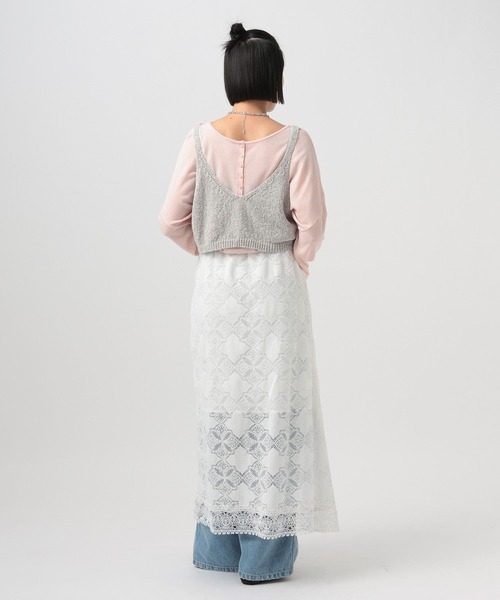 BAYFLOW（ベイフロー）の「2WAYニットキャミビスチェ（その他トップス・レディース・ネイビー/オフホワイト/グレー・FREE）」の6枚目の写真