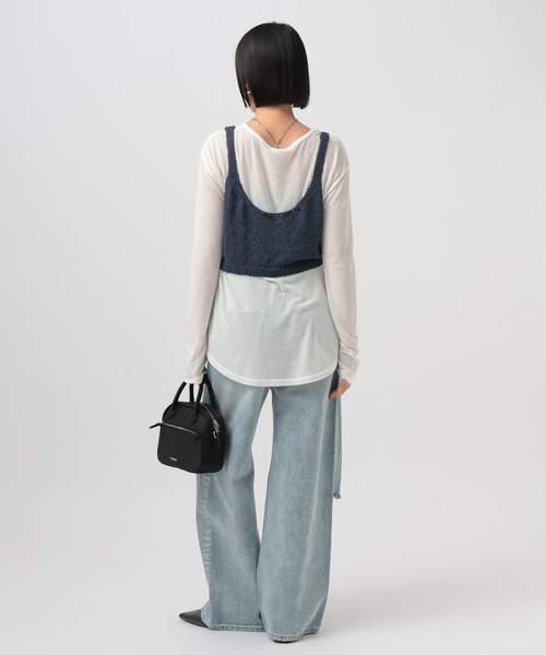 BAYFLOW（ベイフロー）の「2WAYニットキャミビスチェ（その他トップス・レディース・ネイビー/オフホワイト/グレー・FREE）」の10枚目の写真