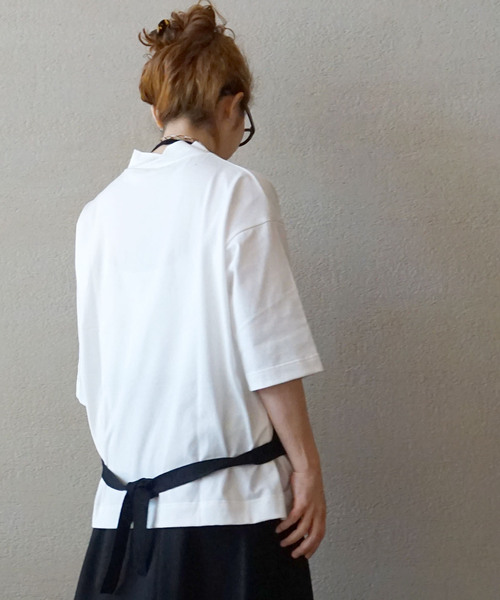 JOURNAL STANDARD LUXE（ジャーナルスタンダード　ラックス）の「クラシックテンジク モックプルオーバー（Tシャツ/カットソー・レディース・ホワイト/ブラック/ブラックミックス・FREE）」の2枚目の写真