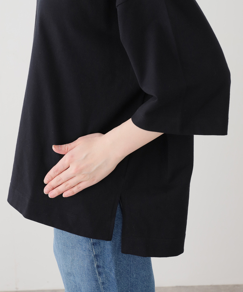 JOURNAL STANDARD LUXE（ジャーナルスタンダード　ラックス）の「クラシックテンジク モックプルオーバー（Tシャツ/カットソー・レディース・ホワイト/ブラック/ブラックミックス・FREE）」の17枚目の写真