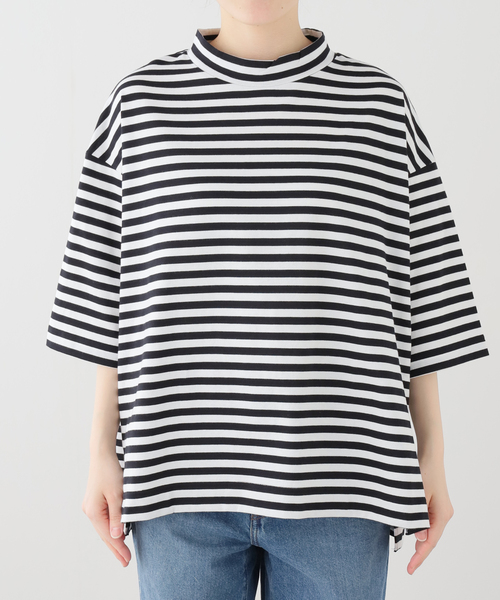 JOURNAL STANDARD LUXE（ジャーナルスタンダード　ラックス）の「クラシックテンジク モックプルオーバー（Tシャツ/カットソー・レディース・ホワイト/ブラック/ブラックミックス・FREE）」の14枚目の写真