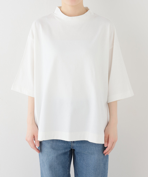 JOURNAL STANDARD LUXE（ジャーナルスタンダード　ラックス）の「クラシックテンジク モックプルオーバー（Tシャツ/カットソー・レディース・ホワイト/ブラック/ブラックミックス・FREE）」の12枚目の写真
