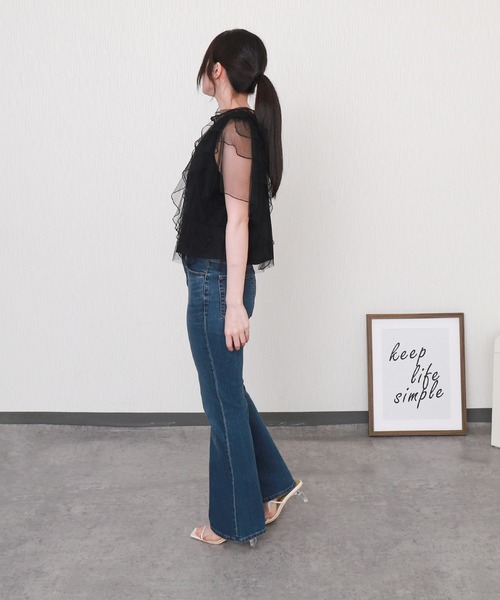 libelle more（リベル モア）の「チュールフリルプルオーバー（Tシャツ/カットソー・レディース・ブラック/サックスブルー/ライトグレー/アイボリー・M/L）」の7枚目の写真