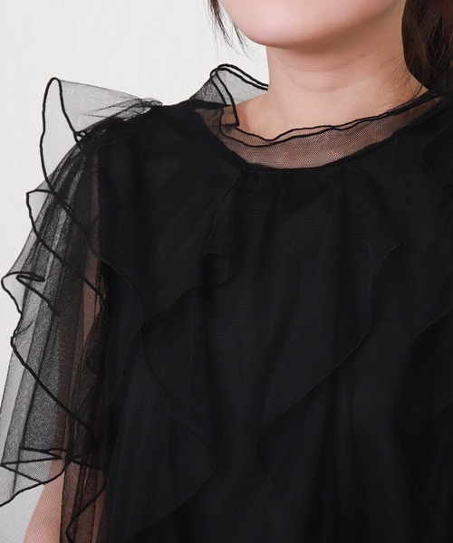 libelle more（リベル モア）の「チュールフリルプルオーバー（Tシャツ/カットソー・レディース・ブラック/サックスブルー/ライトグレー/アイボリー・M/L）」の11枚目の写真