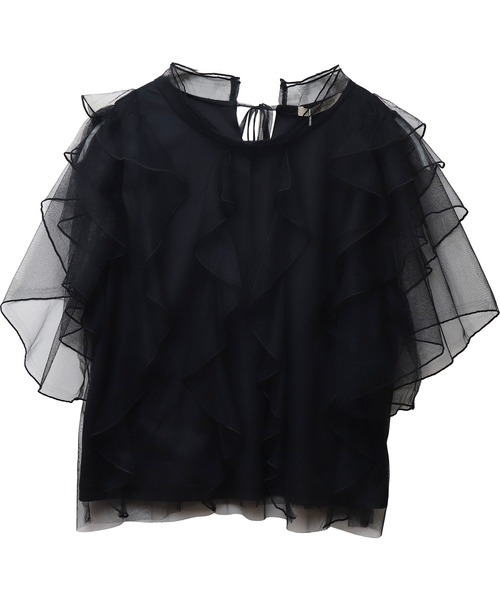 libelle more（リベル モア）の「チュールフリルプルオーバー（Tシャツ/カットソー・レディース・ブラック/サックスブルー/ライトグレー/アイボリー・M/L）」の14枚目の写真