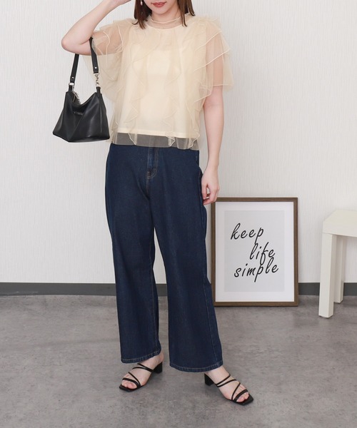 libelle more（リベル モア）の「チュールフリルプルオーバー（Tシャツ/カットソー・レディース・ブラック/サックスブルー/ライトグレー/アイボリー・M/L）」の17枚目の写真