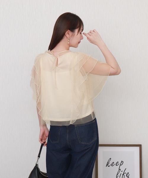 libelle more（リベル モア）の「チュールフリルプルオーバー（Tシャツ/カットソー・レディース・ブラック/サックスブルー/ライトグレー/アイボリー・M/L）」の20枚目の写真