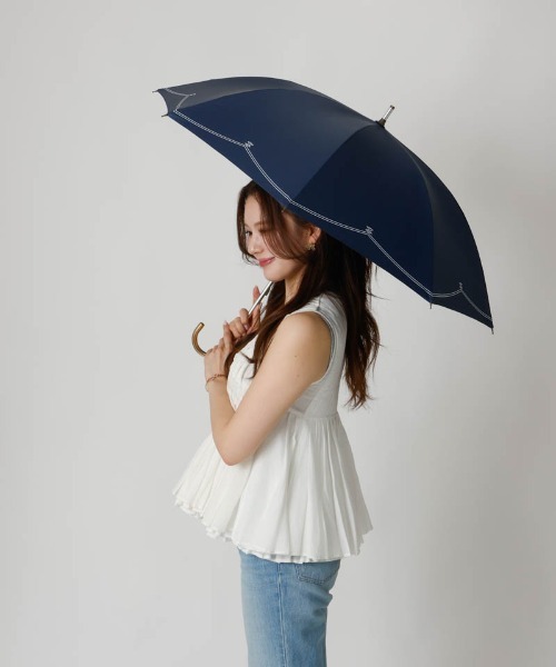 dazzlin（ダズリン）の「【dazzlin(ダズリン)】スクエアロゴプリント晴雨兼用傘（長傘）（長傘・レディース・ネイビー/ミント/ライトピンク・FREE）」の7枚目の写真