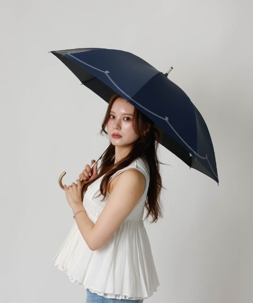 dazzlin（ダズリン）の「【dazzlin(ダズリン)】スクエアロゴプリント晴雨兼用傘（長傘）（長傘・レディース・ネイビー/ミント/ライトピンク・FREE）」の8枚目の写真