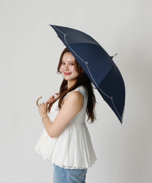 dazzlin（ダズリン）の「【dazzlin(ダズリン)】スクエアロゴプリント晴雨兼用傘（長傘）（長傘・レディース・ネイビー/ミント/ライトピンク・FREE）」の9枚目の写真