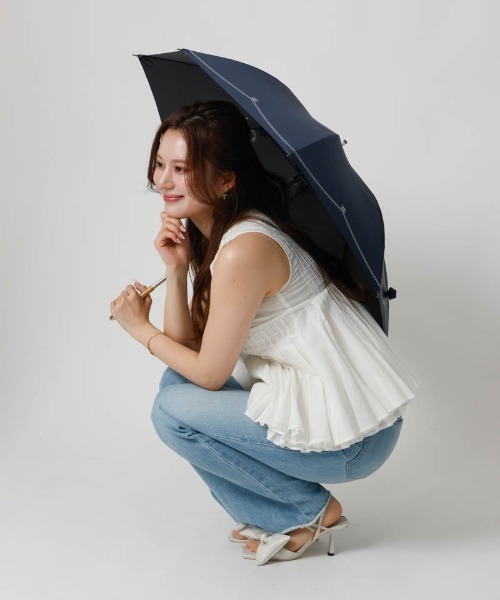 dazzlin（ダズリン）の「【dazzlin(ダズリン)】スクエアロゴプリント晴雨兼用傘（長傘）（長傘・レディース・ネイビー/ミント/ライトピンク・FREE）」の11枚目の写真