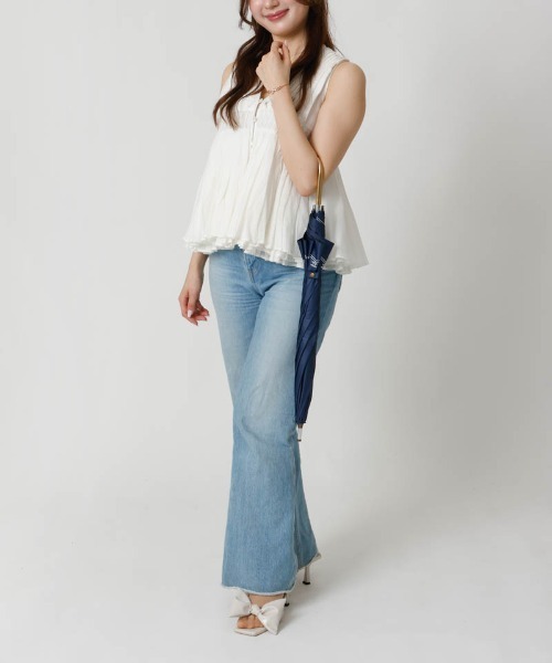 dazzlin（ダズリン）の「【dazzlin(ダズリン)】スクエアロゴプリント晴雨兼用傘（長傘）（長傘・レディース・ネイビー/ミント/ライトピンク・FREE）」の14枚目の写真