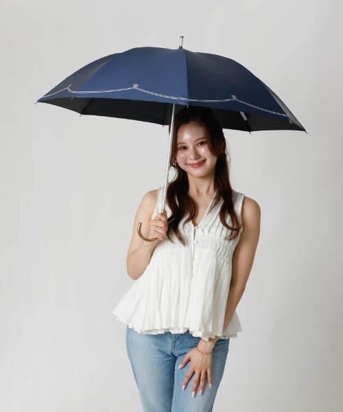 dazzlin（ダズリン）の「【dazzlin(ダズリン)】スクエアロゴプリント晴雨兼用傘（長傘）（長傘・レディース・ネイビー/ミント/ライトピンク・FREE）」の18枚目の写真