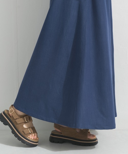 OMNES（オムネス）の「デニムライクイージーロングスカート 花粉リリース付（スカート・レディース・ダークブルー/ライトブルー・FREE）」の17枚目の写真