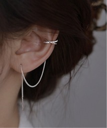 B.I.D.（ビーアイディー）の「《Bz》シンプルイヤーカフドロップチェーンシングルピアス(MA/EK552)（ピアス（片耳用））」
