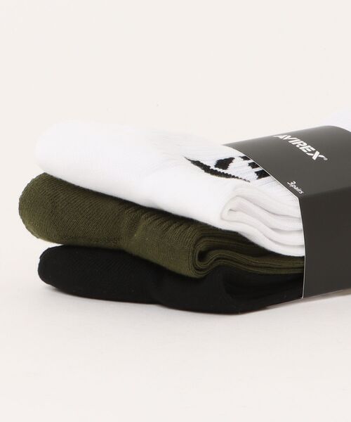 AVIREX(アヴィレックス)の「【AVIREX/アヴィレックス】Standard Logo 3P Socks ロゴソックス 3足組(ソックス/靴下・メンズ・その他・FREE)」の2枚目の写真