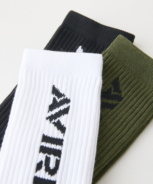 AVIREX(アヴィレックス)の「【AVIREX/アヴィレックス】【丈夫でタフな3足組】Standard Logo 3P Socks ロゴソックス 3足組 無地 迷彩柄 まとめ買い アメカジ ストリート スケーター ミリタリー(ソックス/靴下・メンズ・その他・FREE)」の4枚目の写真