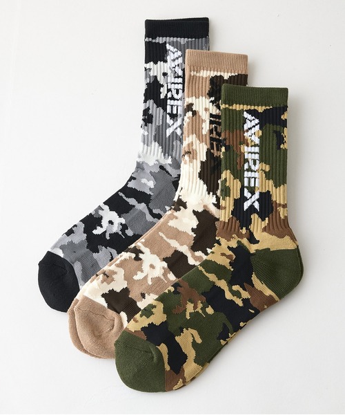 AVIREX(アヴィレックス)の「【AVIREX/アヴィレックス】【丈夫でタフな3足組】Standard Logo 3P Socks ロゴソックス 3足組 無地 迷彩柄 まとめ買い アメカジ ストリート スケーター ミリタリー(ソックス/靴下・メンズ・その他・FREE)」の8枚目の写真