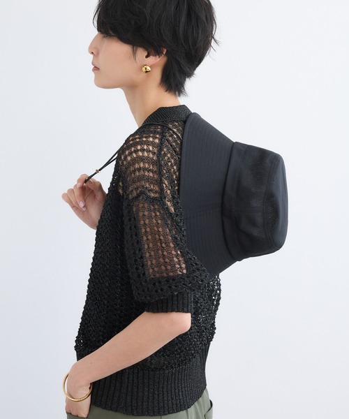 BARNYARDSTORM（バンヤードストーム）の「BARNYARDSTORM / コードツキメッシュＨＡＴ【UVカット】（ハット・レディース・ベージュ/ブラック・FREE）」の7枚目の写真