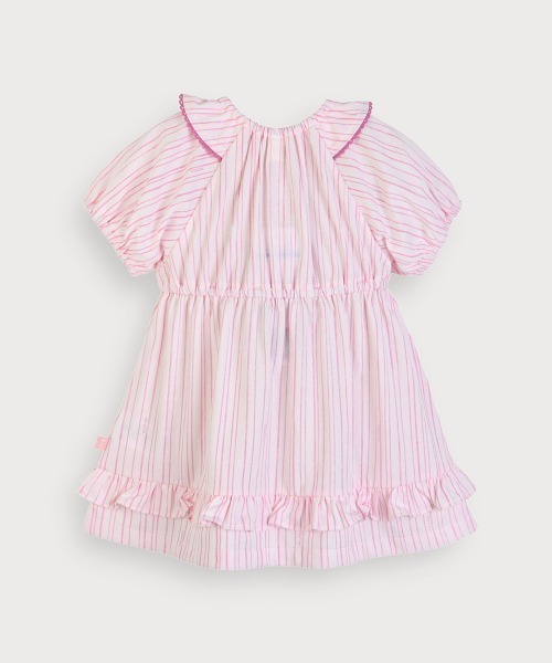 moimoln（モイモルン）の「ベリー＆フラワーフリル半袖ワンピース（ワンピース・キッズ・ベージュ/ピンク・80ｃｍ/90cm/100cm/110cm/120cm/130cm）」の4枚目の写真