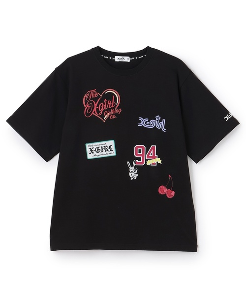 X-girl Stages(エックスガールステージス)の「MIXロゴプリント 半袖Tシャツ(Tシャツ/カットソー・キッズ・ラベンダー/オフホワイト/ブラック・140cm/130cm/80cm/90cm/100cm/110cm/120cm)」の2枚目の写真