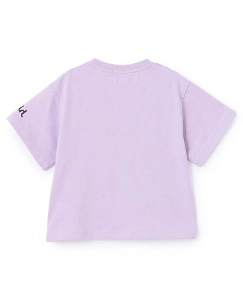 X-girl Stages(エックスガールステージス)の「MIXロゴプリント 半袖Tシャツ(Tシャツ/カットソー・キッズ・ラベンダー/オフホワイト/ブラック・140cm/130cm/80cm/90cm/100cm/110cm/120cm)」の4枚目の写真
