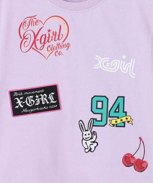 X-girl Stages(エックスガールステージス)の「MIXロゴプリント 半袖Tシャツ(Tシャツ/カットソー・キッズ・ラベンダー/オフホワイト/ブラック・140cm/130cm/80cm/90cm/100cm/110cm/120cm)」の6枚目の写真