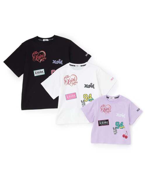 X-girl Stages(エックスガールステージス)の「MIXロゴプリント 半袖Tシャツ(Tシャツ/カットソー・キッズ・ラベンダー/オフホワイト/ブラック・140cm/130cm/80cm/90cm/100cm/110cm/120cm)」の12枚目の写真