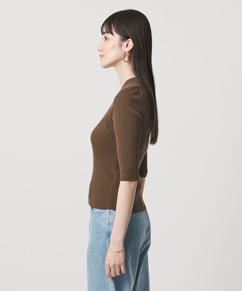 UNITED ARROWS(ユナイテッドアローズ)の「リブ Vネック ニット ‐ウォッシャブル‐(ニット/セーター・レディース・ブラック/ダークブラウン/ライトピンク・FREE)」の18枚目の写真