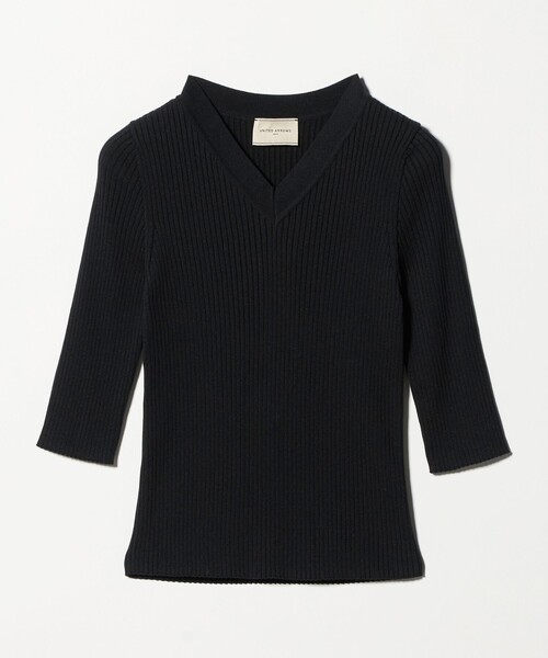 UNITED ARROWS(ユナイテッドアローズ)の「リブ Vネック ニット ‐ウォッシャブル‐(ニット/セーター・レディース・ブラック/ダークブラウン/ライトピンク・FREE)」の11枚目の写真
