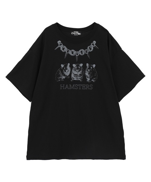 Candy Stripper(キャンディストリッパー)の「HAMSTERS CHAIN BIG Tシャツ(Tシャツ/カットソー・レディース・ブラック/オフホワイト・FREE)」の1枚目の写真