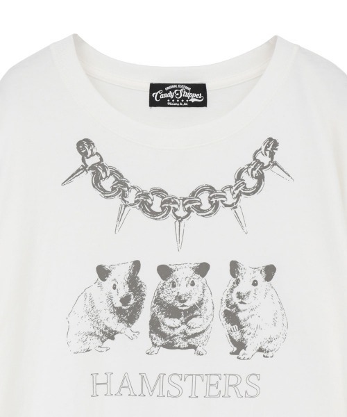 Candy Stripper(キャンディストリッパー)の「HAMSTERS CHAIN BIG Tシャツ(Tシャツ/カットソー・レディース・ブラック/オフホワイト・FREE)」の4枚目の写真