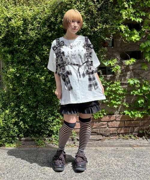 Candy Stripper(キャンディストリッパー)の「HAMSTERS CHAIN BIG Tシャツ(Tシャツ/カットソー・レディース・ブラック/オフホワイト・FREE)」の10枚目の写真