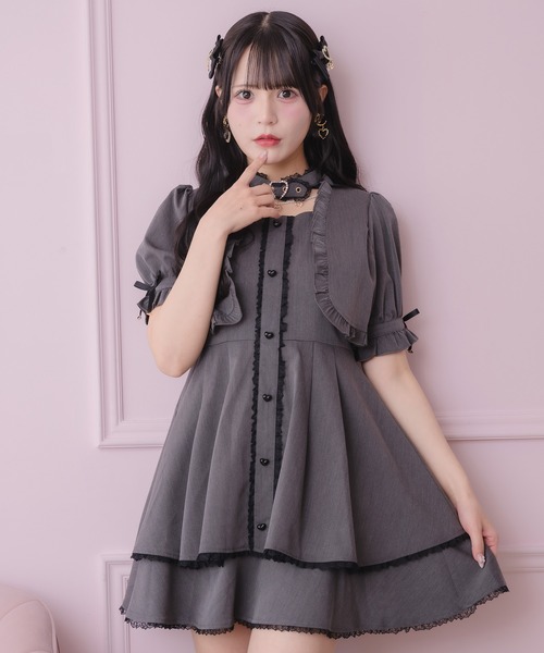 ハートバックルボレロ風ワンピース（ワンピース）｜ROJITA（ロジータ
