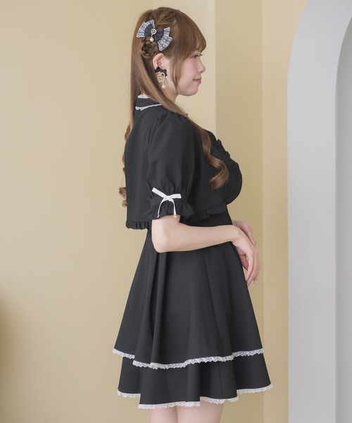ROJITA(ロジータ)の「ハートバックルボレロ風ワンピース(ワンピース・レディース・チェック/グレー/ブラック・FREE)」の6枚目の写真