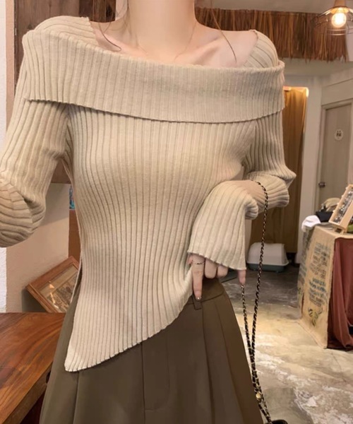 Alvia(アルビア)の「2WAYニットトップス(ニット/セーター・レディース・ホワイト/アイボリー/ブラック/グレー・M)」の21枚目の写真