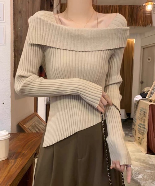 Alvia(アルビア)の「2WAYニットトップス(ニット/セーター・レディース・ホワイト/アイボリー/ブラック/グレー・M)」の20枚目の写真