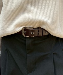 Chikashitsu +（チカシツプラス）の「【Chikashitsu +】vegan leather eyelet belt / 【チカシツプラス】ビンテージコーティングアイレットベルト（ベルト）」