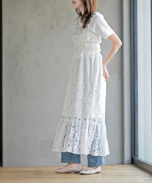 rps（アールピーエス）の「レースシャーリングキャミワンピース（ワンピース・レディース・ブラック/オフホワイト・フリー）」の6枚目の写真